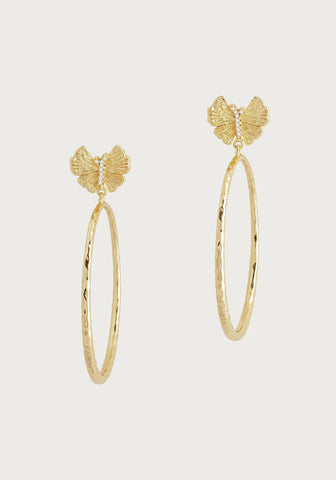 Butterfly Single Hoop Earring