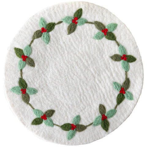 Felt Mistletoe Berry Placemat-Set of Four