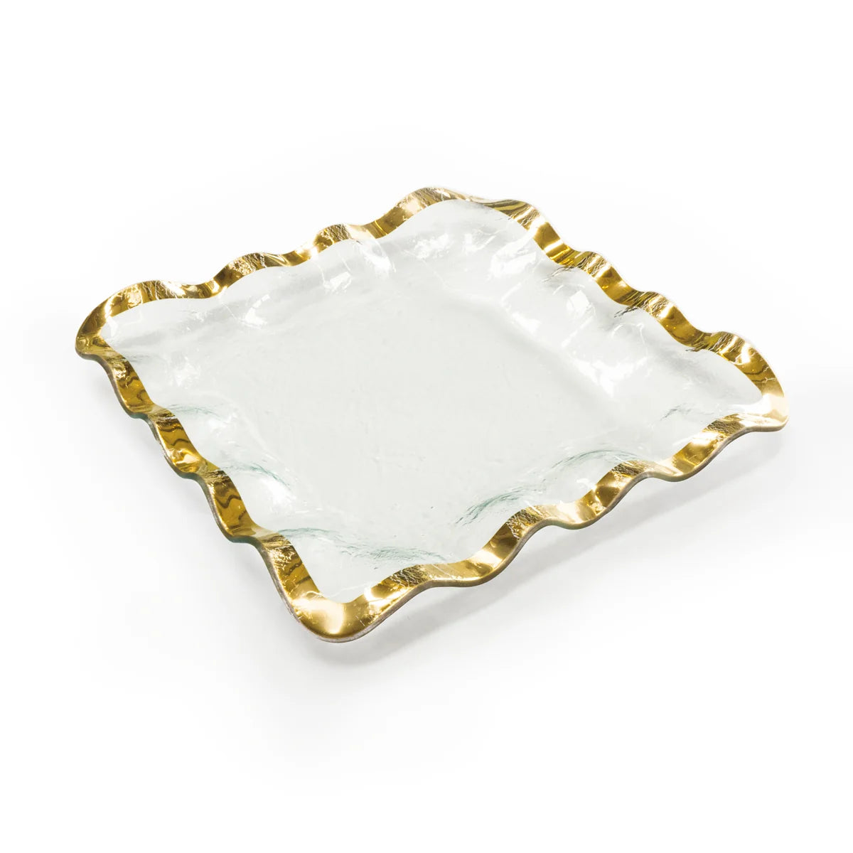 Gold Ruffle 15" Square Tray