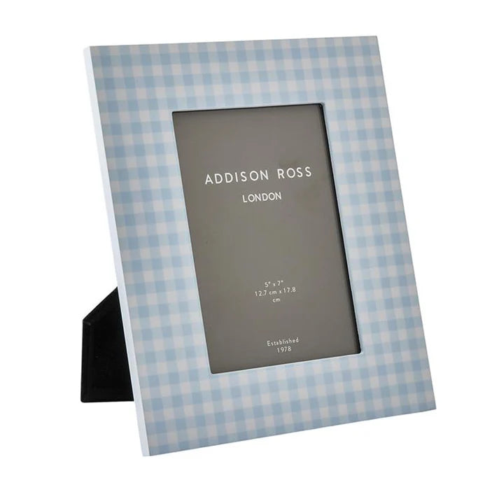Blue Gingham Lacquer Photo Frame 5x7
