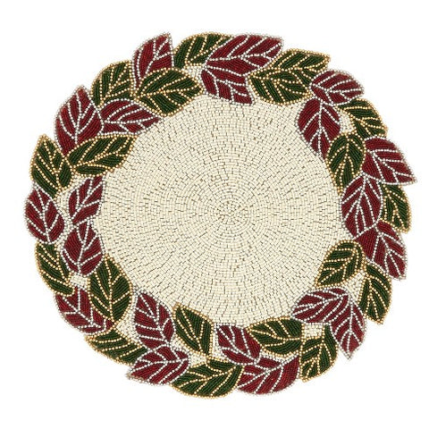 Beaded Leaves Placemat-Set of Four