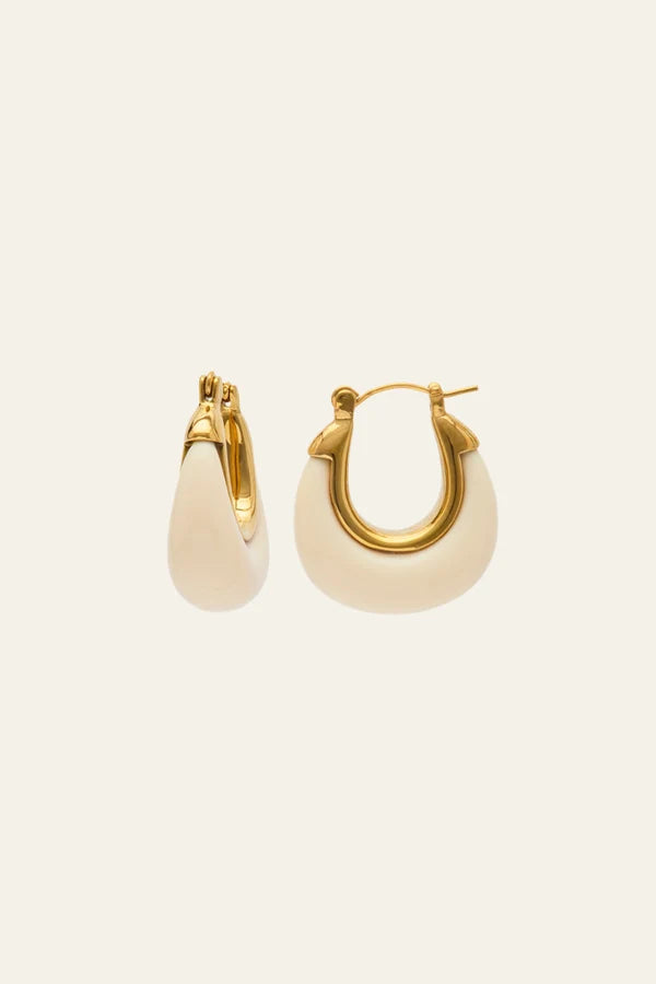 Ivory Resin Hoop Earrings