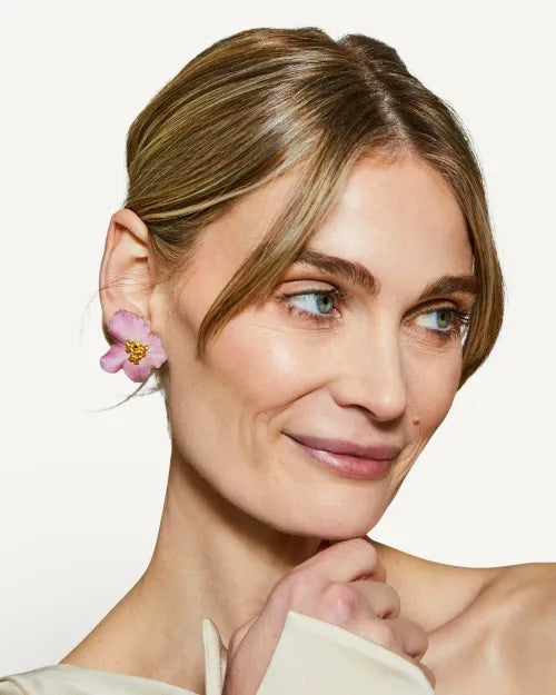 Hydrangea Floral Cluster Clip On Earrings
