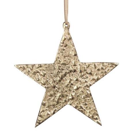 Raw Aluminum Star Ornament - Gold, Large