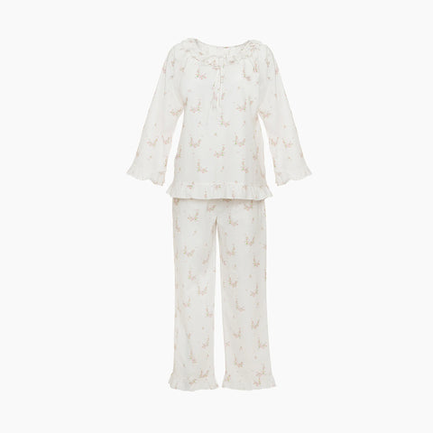 Lucy Ruffle Long Pajamas-Pink
