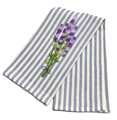 Embroidered Kitchen Towel Lavender