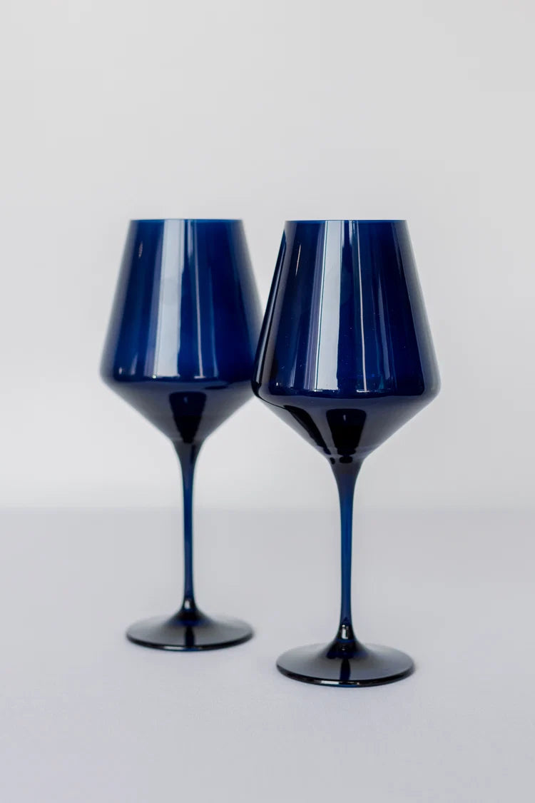 Midnight Blue Stemmed Wine-Set of Two