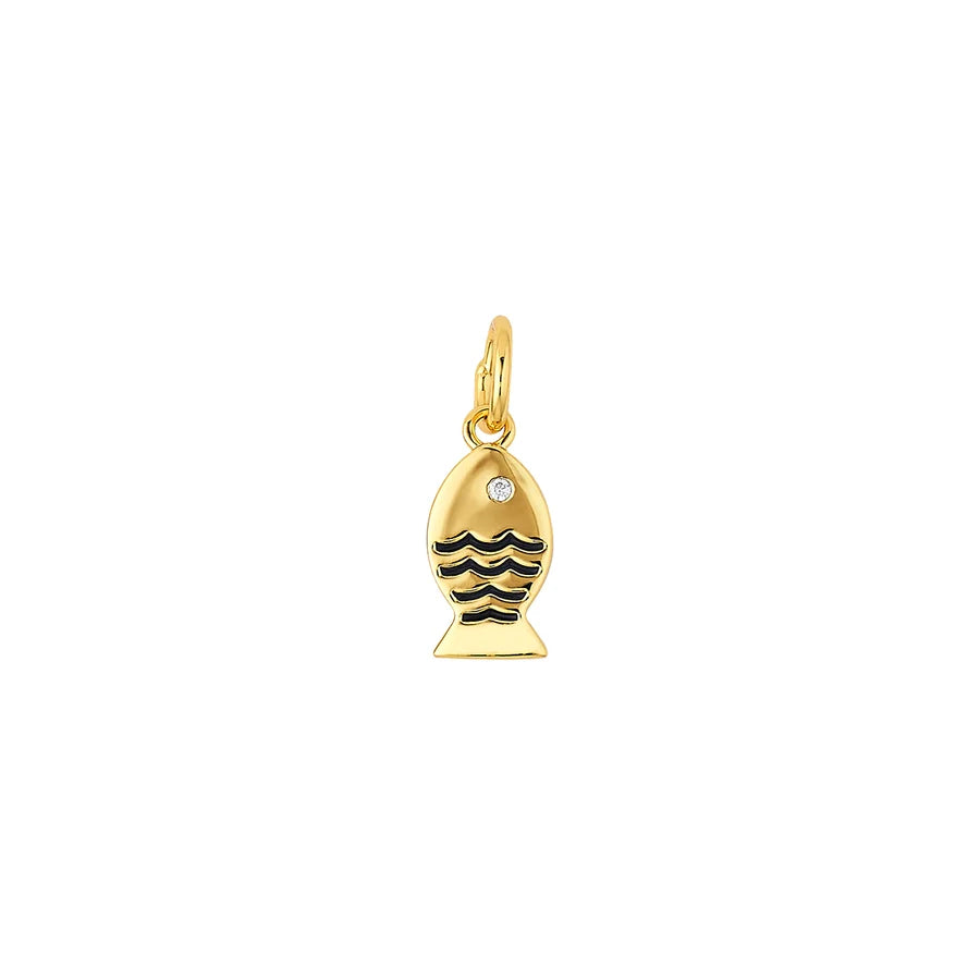 Mini Fish Charm - Navy
