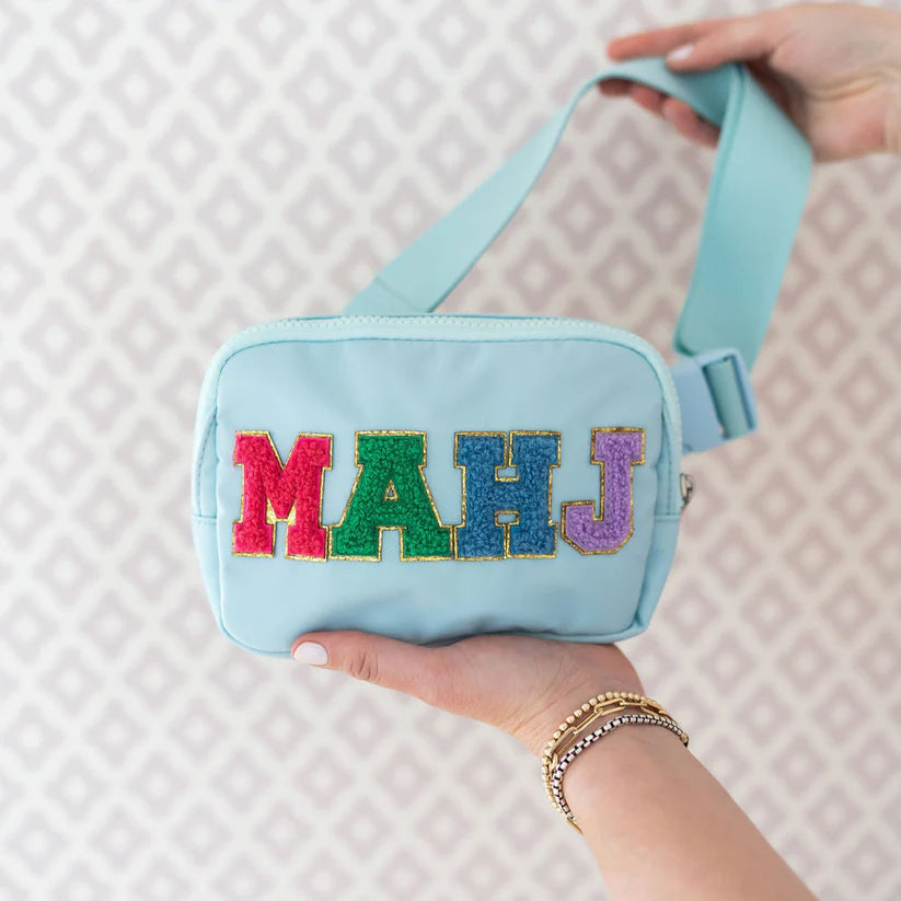 Tile & Travel Belt Bag: Light Blue MAHJ