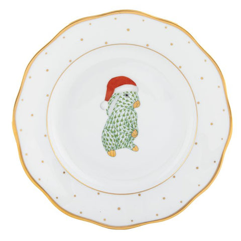 Christmas Dessert Plate-Santa Bunny