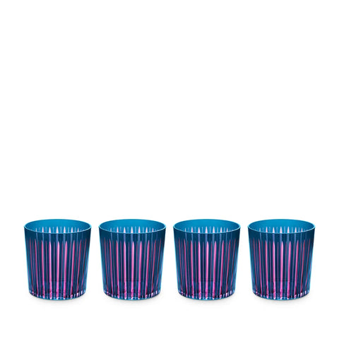 Prism Double Old Fashioned-Set of 4-Blue