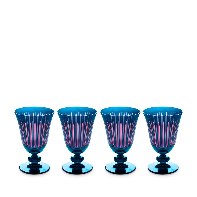 Prism Wine Glasses-Set of 4-Blue
