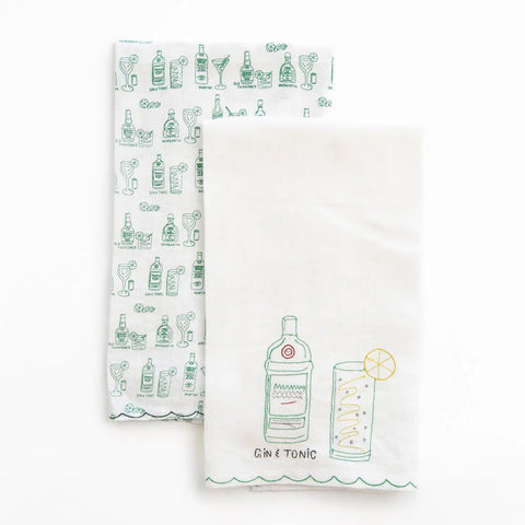 Gin & Tonic Tea Towel Set of 2