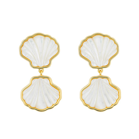 Sankaty Scallop Double Earrings