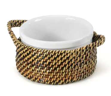 Calaisio Round Basket with 8oz Stoneware Souffle Ramekin