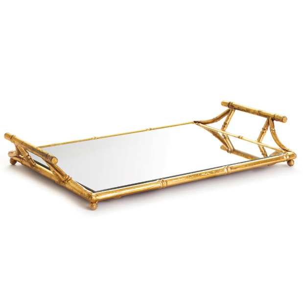 Daphne Mirrored Decorative Tray with Handles