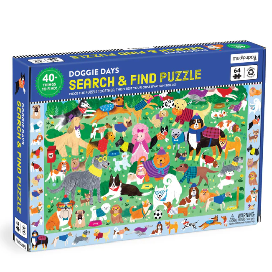 Doggie Days 64 Piece search and find puzzle