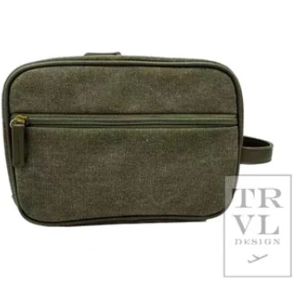 Men's Kit Case- Toiletry Bag Coated Canvas Cactus