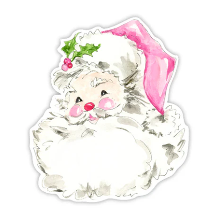 Cup Accent-Handpainted Pink Santa