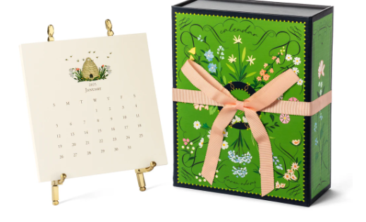 2025 Classic Desk Calendar with Gold Easel