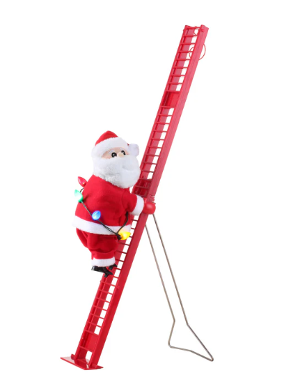 17 inch Animated Single Ladder Climbing Santa