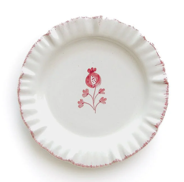 Ruffled Rose Appetizer Plate Rose set of 4