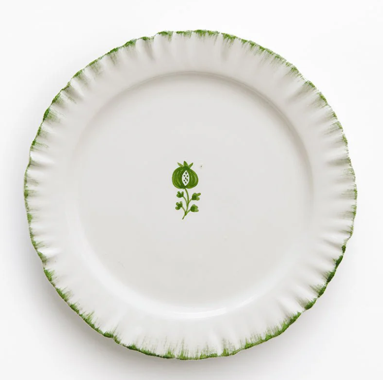 Ruffled Salad Plate in Green Set of 2