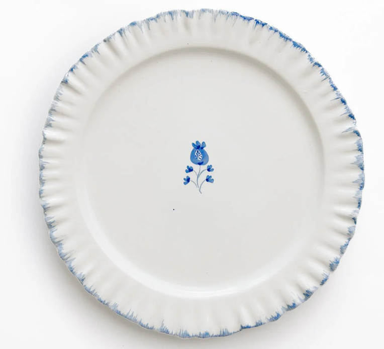 Ruffled Dinner Plate in Cobalt Blue Set of 2