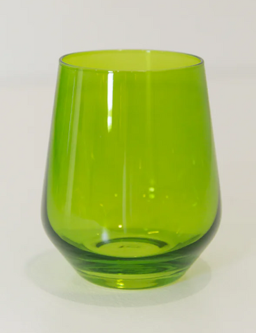 Stemless Wine Glass Forest Green- Set of 2