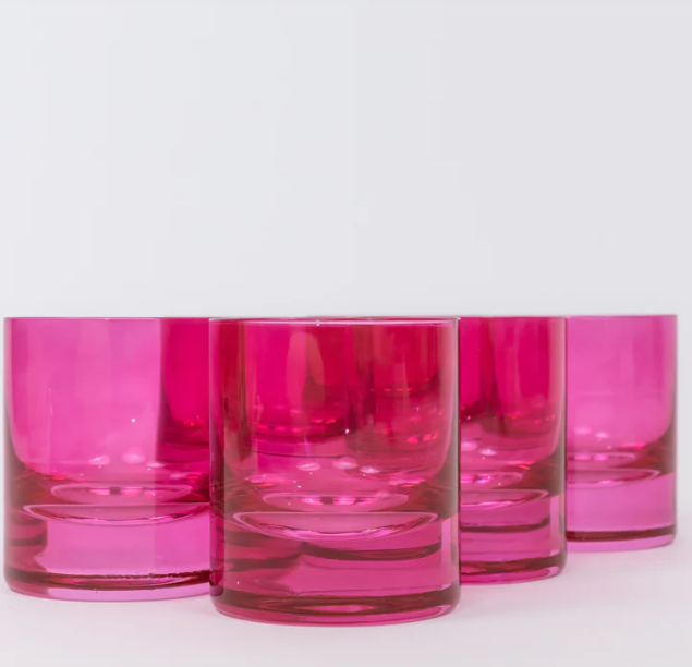 Rock Glasses set of 6 in Fuchisa