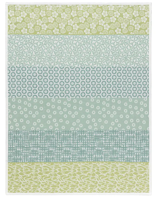 Wagara Green Tea Towel by Le Jacquard Français