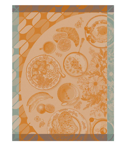 Le Jacquard Francais Brunch Gourmand Orange Tea Towel