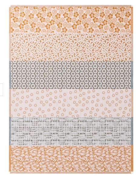 Wagara Beige Tea Towel by Le Jacquard Français