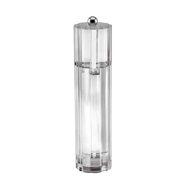 Clear Icy Flute Salt or Pepper Mill