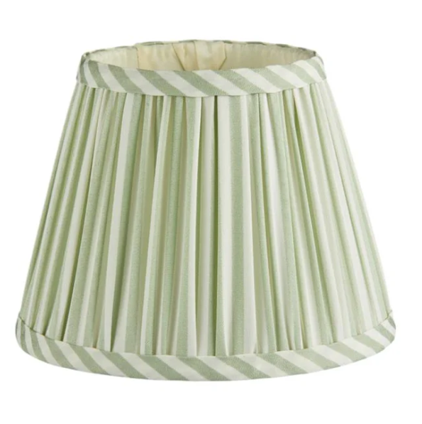 Sage Green Striped Lampshade - 6"