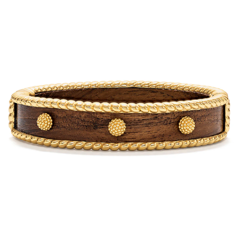 Berry Small Hinged Bangle - Teak