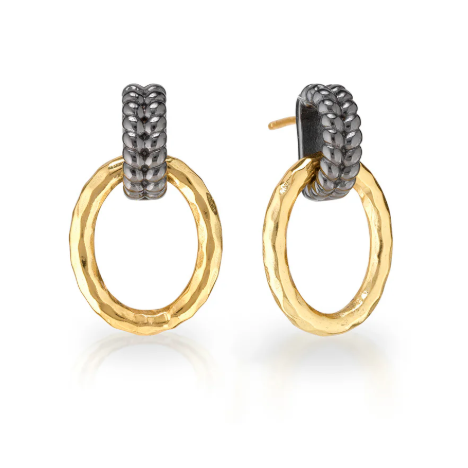 Cleopatra Regal Link Earrings - Gold/Midnight