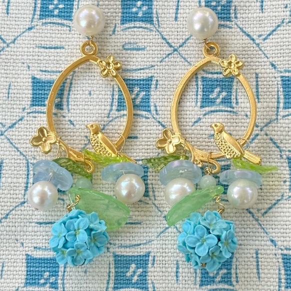 A Rare Bird In Blue Earrings