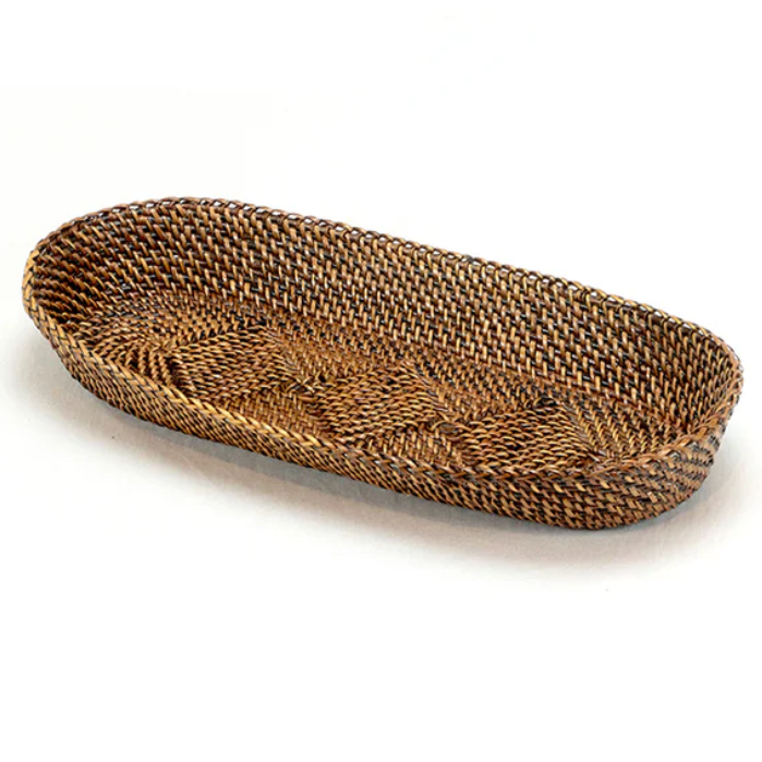 Oval Bread Basket with Caterpillar, Medium