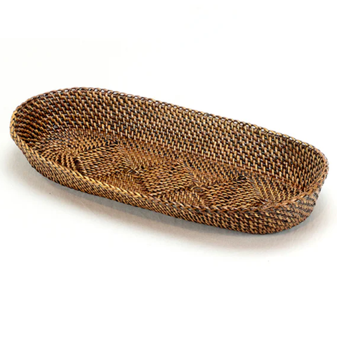 Oval Bread Basket with Caterpillar, Medium