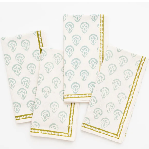 India Hicks Carnation Seafoam Napkin