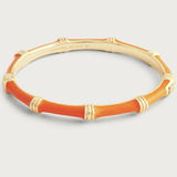 Bamboo Enameled Hinged Bangle-Clementine