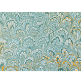 Blue & Gold Peacock Marbled Placemat