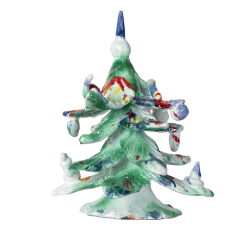 Ceramic Decorated Holiday Tree, Medium