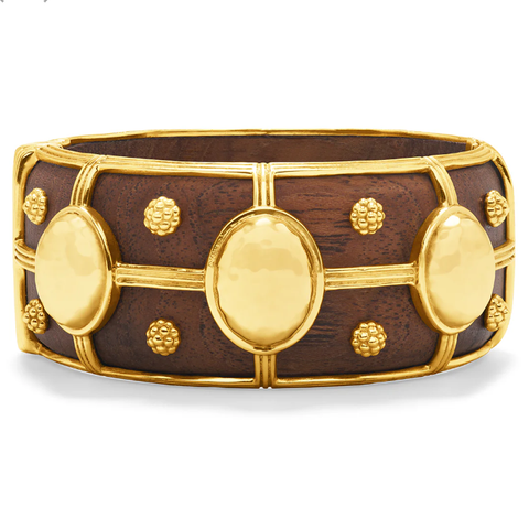 Gaia Grande Hinged Bangle - Teak