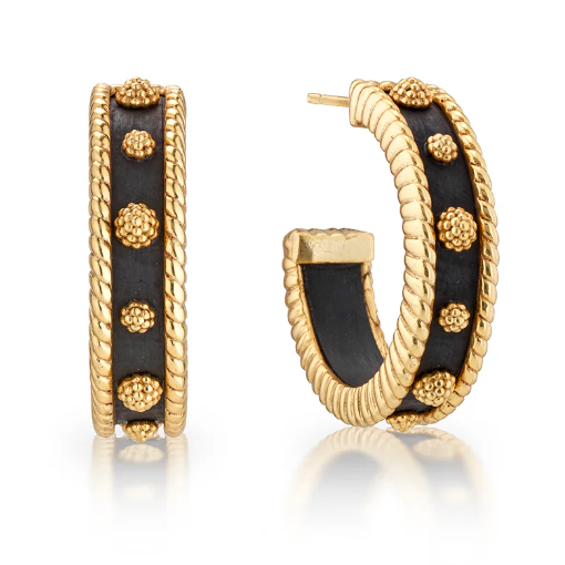 Berry Medium Hoop Earrings - Ebony