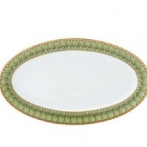 Arcades Green Relish Dish / Sauce Boat Tray