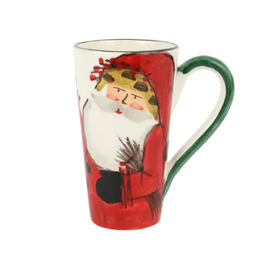 Old St. Nick Latte Mug with Bird Nest