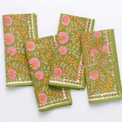 Cactus Flower Fern & Flamingo Napkins Set of 4