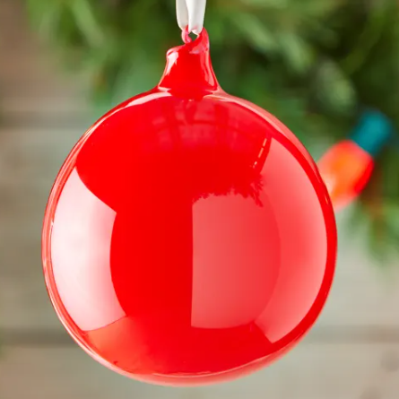 Jim Marvin Red Bubblegum Glass Ball Ornament